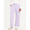 High-Waisted Wide-Leg Fleece Cargo Pants for Girls