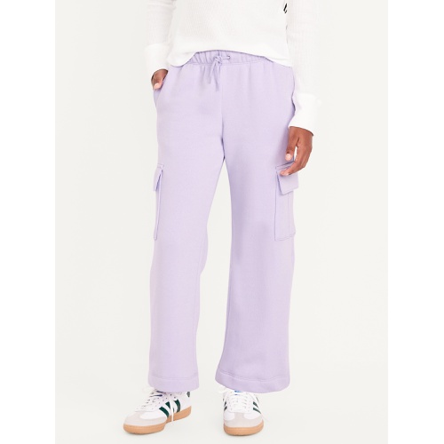 올드네이비 High-Waisted Wide-Leg Fleece Cargo Pants for Girls