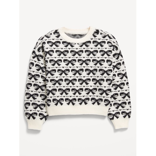 올드네이비 SoSoft Long-Sleeve Printed Sweater for Girls