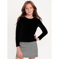 Long-Sleeve Velvet Textured-Dots Top for Girls Hot Deal