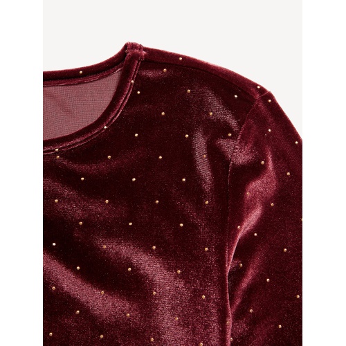 올드네이비 Long-Sleeve Velvet Textured-Dots Top for Girls Hot Deal