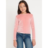 Long-Sleeve Velvet Textured-Dots Top for Girls Hot Deal