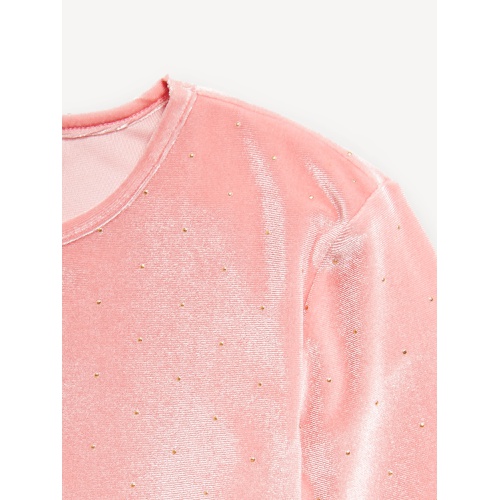 올드네이비 Long-Sleeve Velvet Textured-Dots Top for Girls Hot Deal