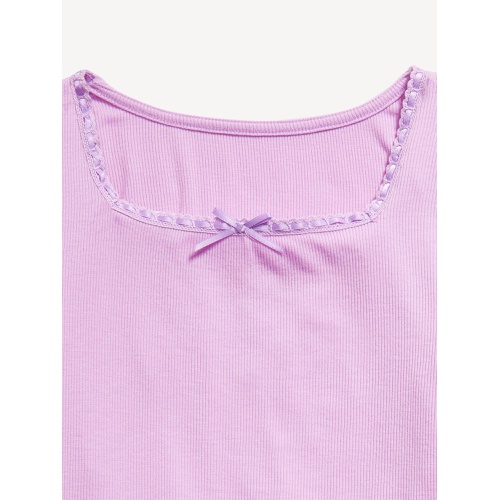 올드네이비 Long-Sleeve Square-Neck Ribbon-Bow Top for Girls Hot Deal