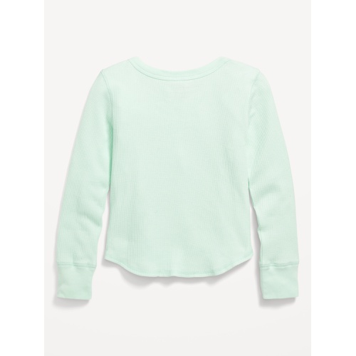 올드네이비 Long-Sleeve Logo-Graphic Thermal-Knit T-Shirt for Girls