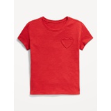 Softest Short-Sleeve Heart-Pocket T-Shirt for Girls Hot Deal