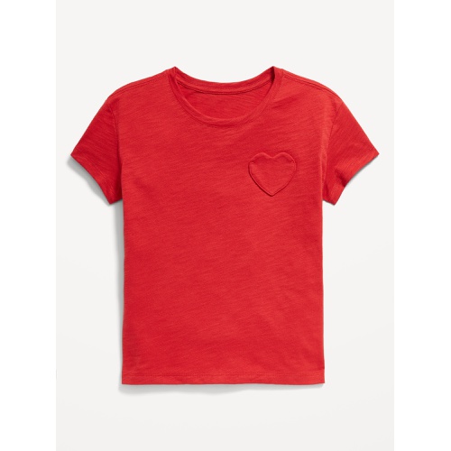 올드네이비 Softest Short-Sleeve Heart-Pocket T-Shirt for Girls Hot Deal