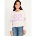 Loose Long-Sleeve Graphic Top for Girls