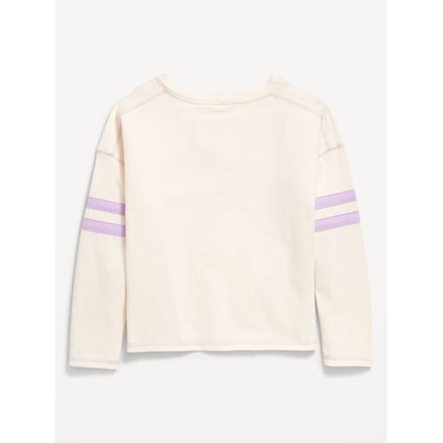 올드네이비 Loose Long-Sleeve Graphic Top for Girls