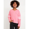 Loose Long-Sleeve Graphic Top for Girls