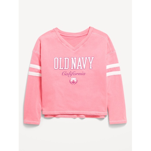 올드네이비 Long-Sleeve Logo-Graphic T-Shirt for Girls