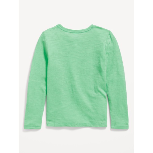 올드네이비 Softest Long-Sleeve Heart-Pocket T-Shirt for Girls