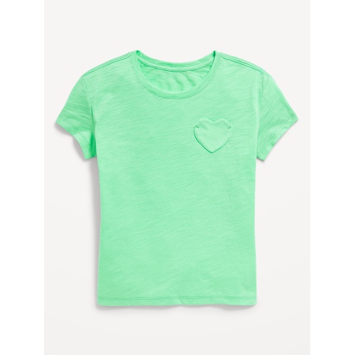 올드네이비 Softest Short-Sleeve Heart-Pocket T-Shirt for Girls Hot Deal