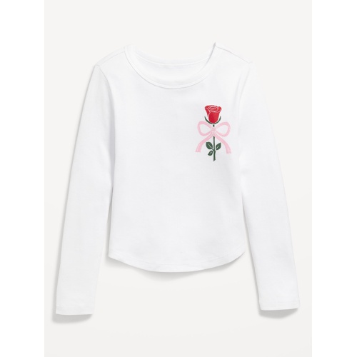 올드네이비 Long-Sleeve Textured-Knit Graphic T-Shirt for Girls