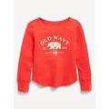 Long-Sleeve Logo-Graphic Thermal-Knit T-Shirt for Girls