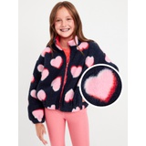 Printed Mock-Neck Sherpa Full-Zip Jacket for Girls