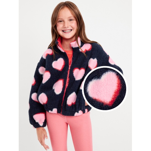 올드네이비 Printed Mock-Neck Sherpa Full-Zip Jacket for Girls