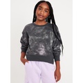 Vintage Oversized Crew-Neck Graphic Sweatshirt for Girls