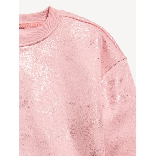 올드네이비 Vintage Oversized Crew-Neck Graphic Sweatshirt for Girls