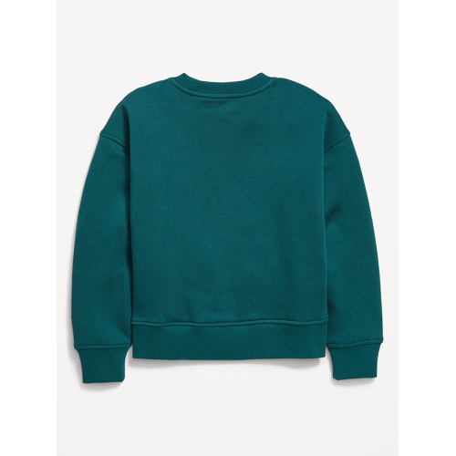 올드네이비 Vintage Oversized Crew-Neck Graphic Sweatshirt for Girls