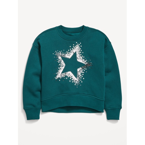 올드네이비 Vintage Oversized Crew-Neck Graphic Sweatshirt for Girls