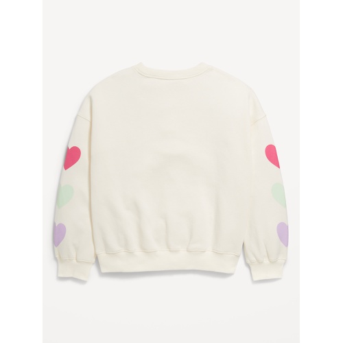 올드네이비 Oversized Long-Sleeve Graphic Sweatshirt for Girls