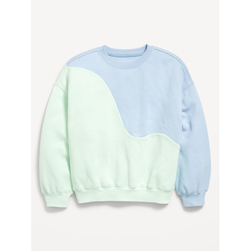 올드네이비 Oversized Long-Sleeve Color-Block Sweatshirt for Girls