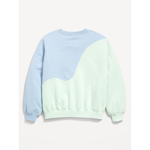 올드네이비 Oversized Long-Sleeve Color-Block Sweatshirt for Girls