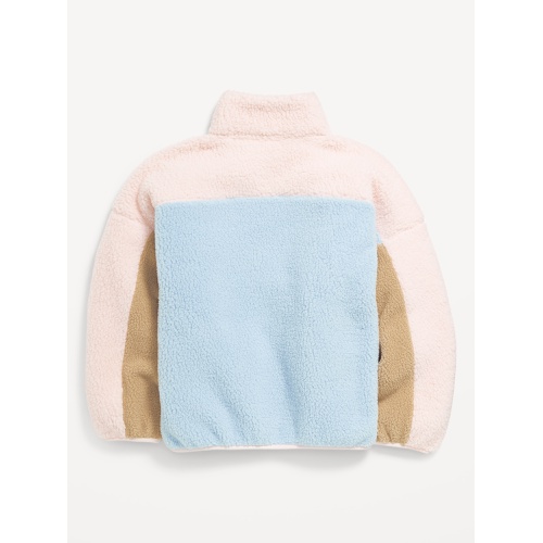 올드네이비 Oversized Color-Block Sherpa Zip Jacket for Girls