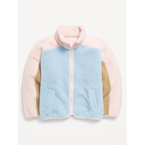 올드네이비 Oversized Color-Block Sherpa Zip Jacket for Girls