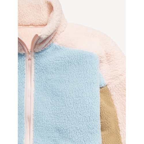 올드네이비 Oversized Color-Block Sherpa Zip Jacket for Girls