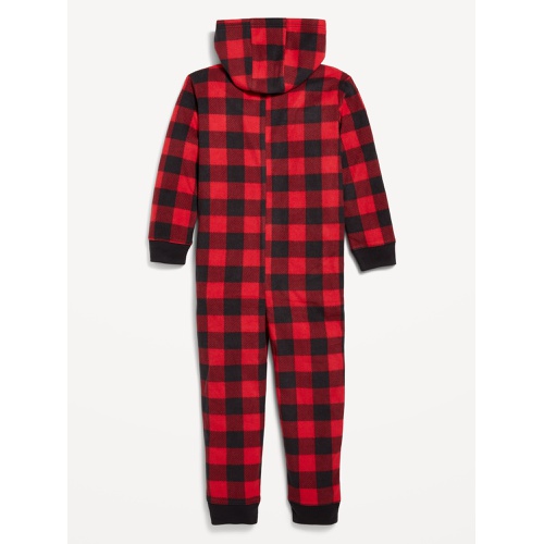 올드네이비 Printed Gender-Neutral Microfleece Hooded One-Piece Pajamas for Kids