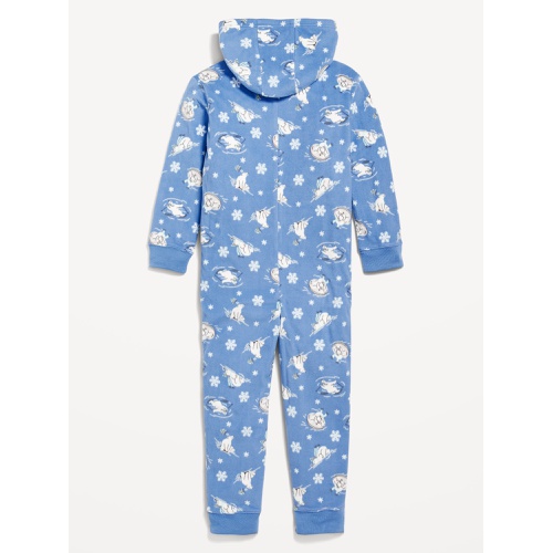 올드네이비 Printed Gender-Neutral Microfleece Hooded One-Piece Pajamas for Kids