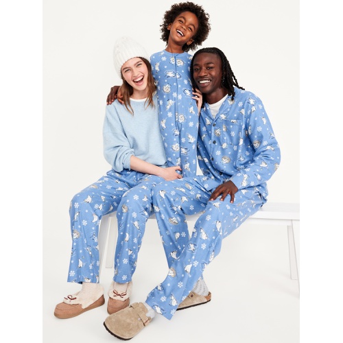 올드네이비 Printed Gender-Neutral Microfleece Hooded One-Piece Pajamas for Kids