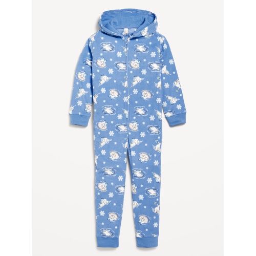 올드네이비 Printed Gender-Neutral Microfleece Hooded One-Piece Pajamas for Kids