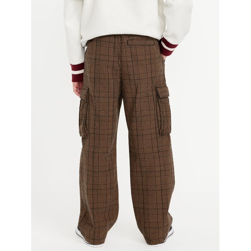 올드네이비 Baggy Plaid Cargo Pants for Boys Hot Deal