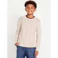 Crew-Neck Cable-Knit Sweater for Boys