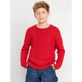 Crew-Neck Cable-Knit Sweater for Boys Hot Deal