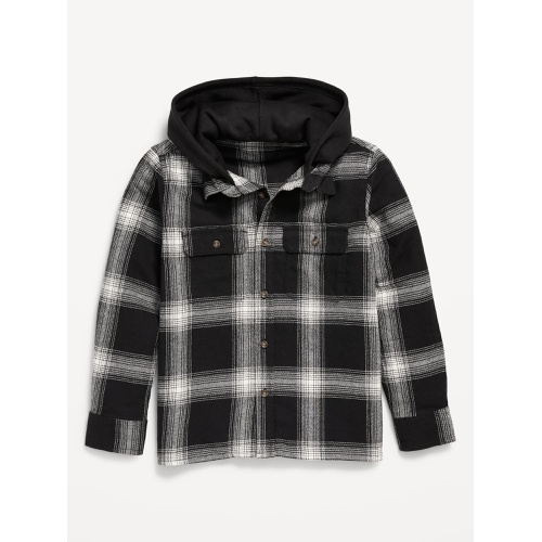 올드네이비 Long-Sleeve Hooded Flannel Utility Shirt for Boys