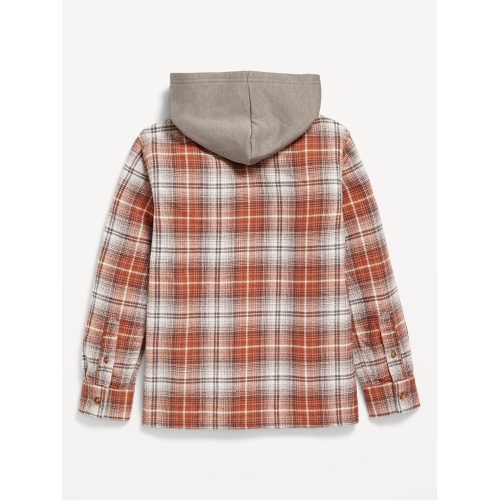 올드네이비 Long-Sleeve Hooded Flannel Utility Shirt for Boys