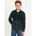 Long-Sleeve Color Block Corduroy Shirt for Boys Hot Deal