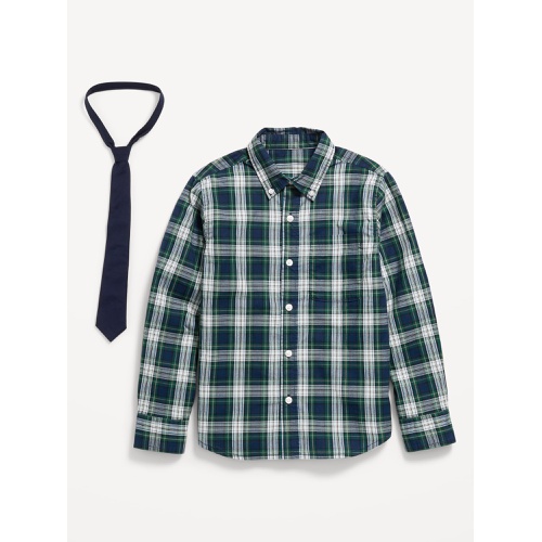 올드네이비 Printed Long-Sleeve Pocket Shirt and Tie Set for Boys Hot Deal