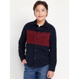 Long-Sleeve Color Block Corduroy Shirt for Boys Hot Deal