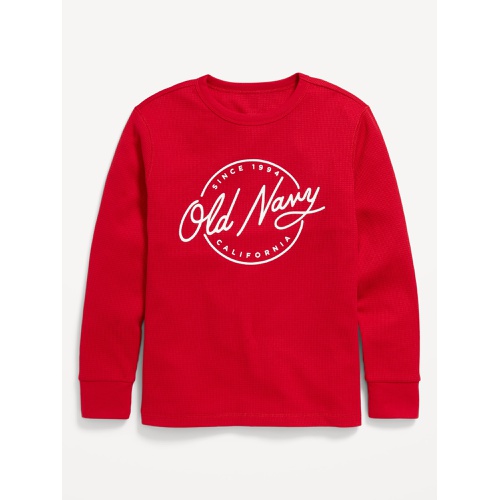 올드네이비 Long-Sleeve Logo-Graphic Thermal-Knit T-Shirt for Boys Hot Deal