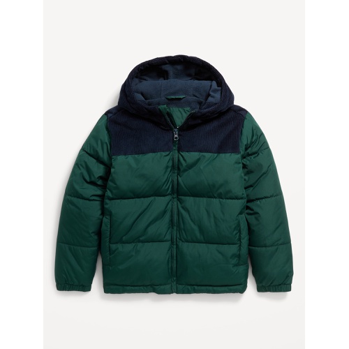 올드네이비 Hooded Corduroy-Trim Puffer Jacket for Boys Hot Deal