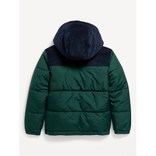 올드네이비 Hooded Corduroy-Trim Puffer Jacket for Boys Hot Deal