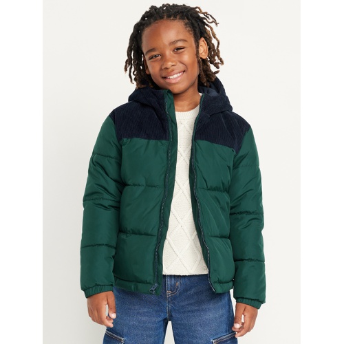 올드네이비 Hooded Corduroy-Trim Puffer Jacket for Boys Hot Deal