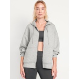 Oversized Bounce Fleece Zip Tunic Hoodie