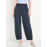 High-Waisted Dynamic Fleece Barrel-Leg Pants