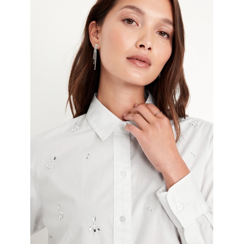 올드네이비 Embellished Cropped Button-Down Shirt